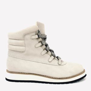 Splendid Potter White Leather Ankle Boots